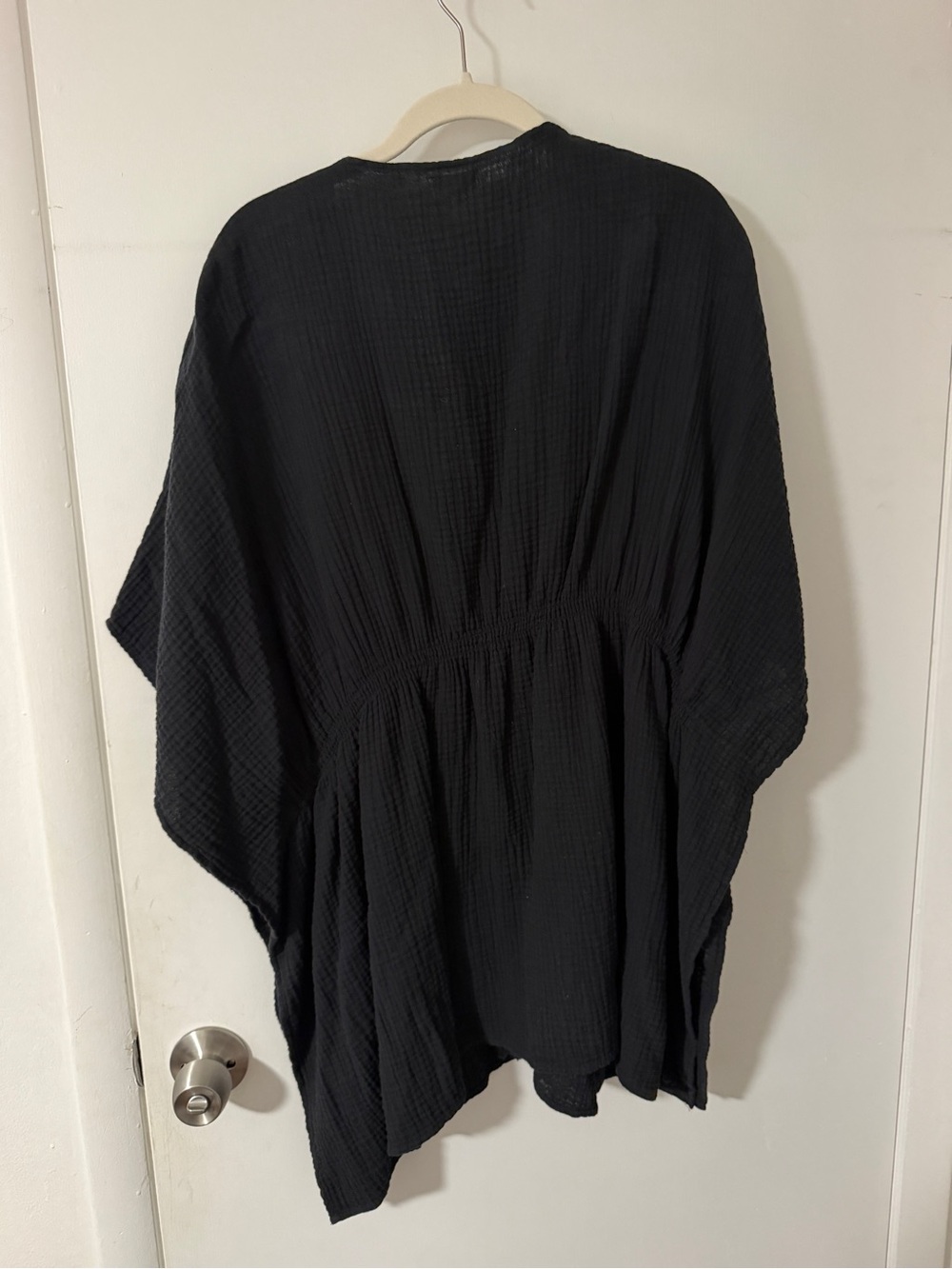Aerie Women’s Black Gauze Kimono Swim Cover Up with Tie Waist - Picture 3 of 4